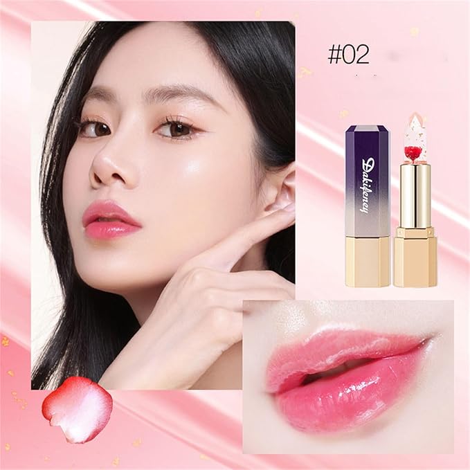 Crystal Jelly Flower Color Changing Lipstick, Ph Lipstick Changing