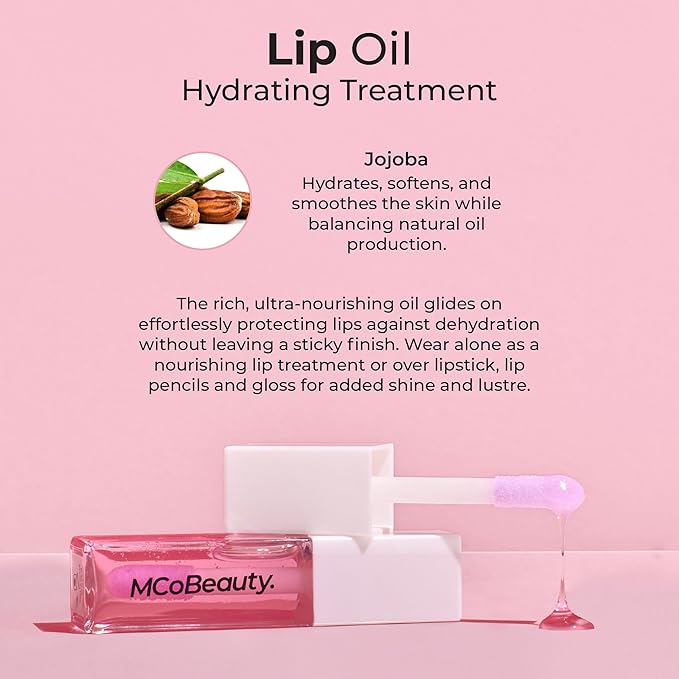 MCoBeauty Lip Oil Hydrating Treatment, Sheer Red, Moisturizing Hydrating
