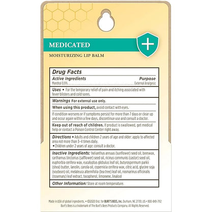 Burt's Bees Medicated Lip Balm, With