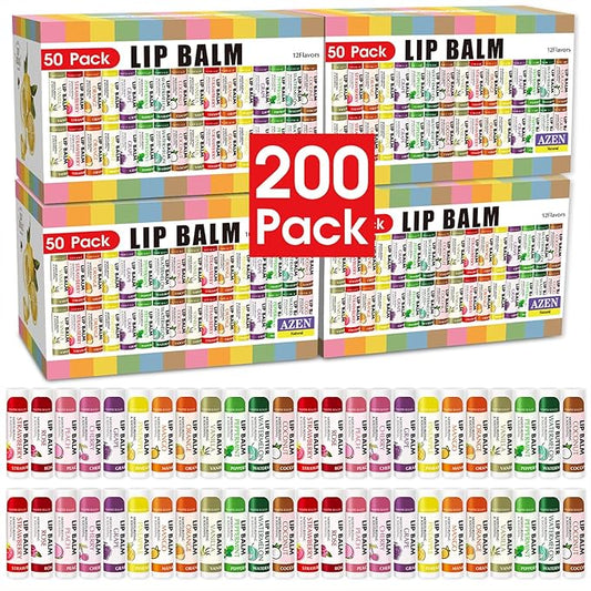 AZEN 200 Pack Lip Balm, Natural