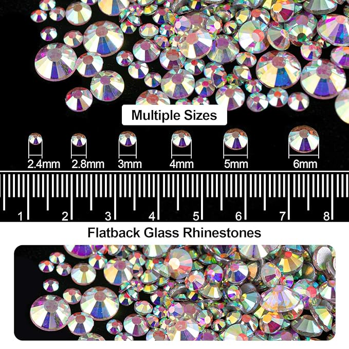 Flat Back Rhinestone Kits Colorful Rhinestones+Crystal AB Gems