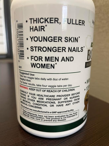 Bonita V Vegan Hair Nails and Skin Vitamins for Women - 20 Active Ingredients Including Biotin - Stronger Nails, Healthy Skin, Hair Growth - 180 EZ-TAB Veggie Tablets