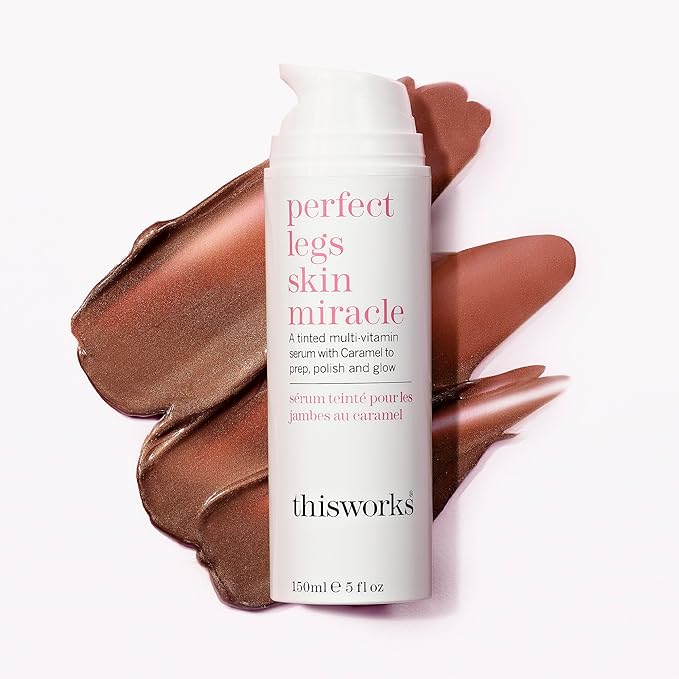 THISWORKS Perfect Legs Skin Miracle: a Buildable Wash Off Tinted Multi-Vitamin Serum to Tan Without Fake Tan, 5 fl oz, (150ml)