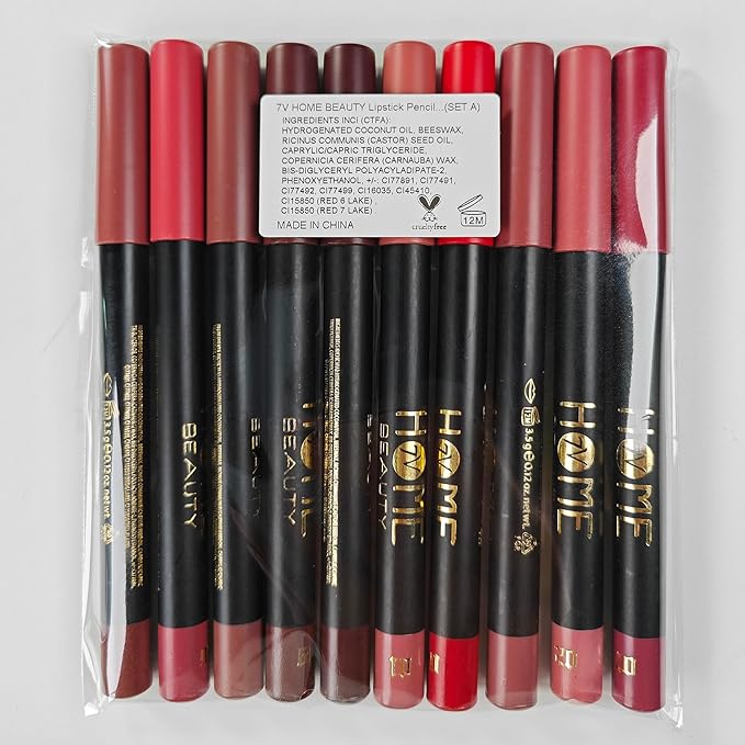 Matte Lip Crayon Set, 10PCS Lip Liner High Lip