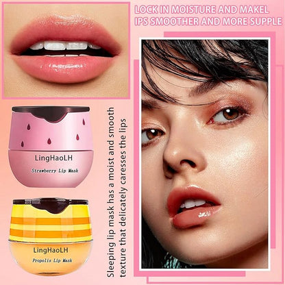 2PCS Bee Lip Balm,Hydrating Honey Pot