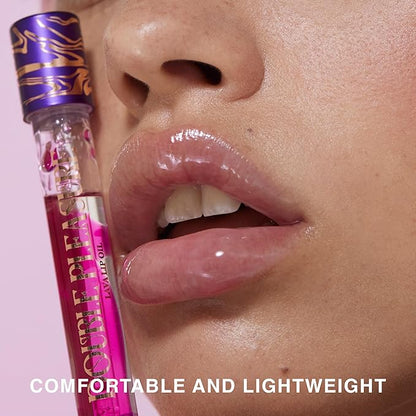 Double Pleasure Lip Oil - Moisturizing Lip Gloss for Women - Softening Glow Lip Plumper Gloss - Hydrating Lip Glow Oil - Plumping Lip Gloss Oil with Silicone Applicator (Like a Virgin)