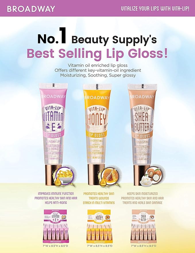 Broadway Vita-Lip Clear Lip Gloss 0.47oz/14ml (Honey) Gloss