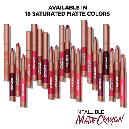 L’Oréal Paris Infallible Matte Lip Crayon, Toffee Cheri (Packaging
