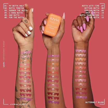NYX PROFESSIONAL MAKEUP Buttermelt Powder Blush, Fade and With Time