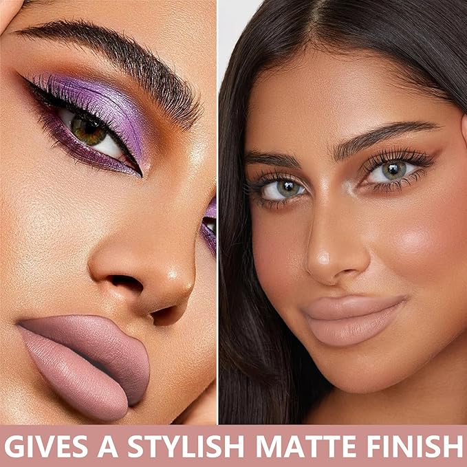 3P Matte Nude Lipstick,Silky Velvet Nude Paper Tube Gloss,Waterproof