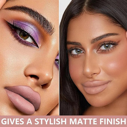 3P Matte Nude Lipstick,Silky Velvet Nude Paper Tube Gloss,Waterproof