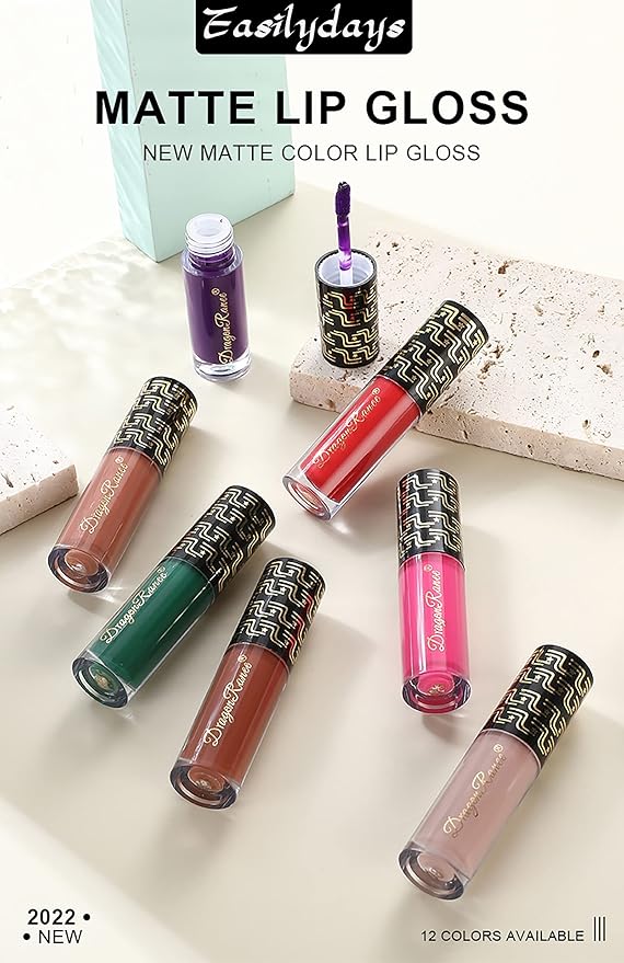 Halloween Dark Matte Liquid Lipstick for Women, Long Lasting Waterproof Lip Gloss, Face Body Painting, Vivid Vampire Lip Stain for Masquerade, Party Goth Makeup, Cosplay (#07 Chocolate)