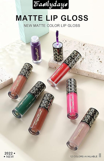 Halloween Dark Matte Liquid Lipstick for Women, Long Lasting Waterproof Lip Gloss, Face Body Painting, Vivid Vampire Lip Stain for Masquerade, Party Goth Makeup, Cosplay (#07 Chocolate)