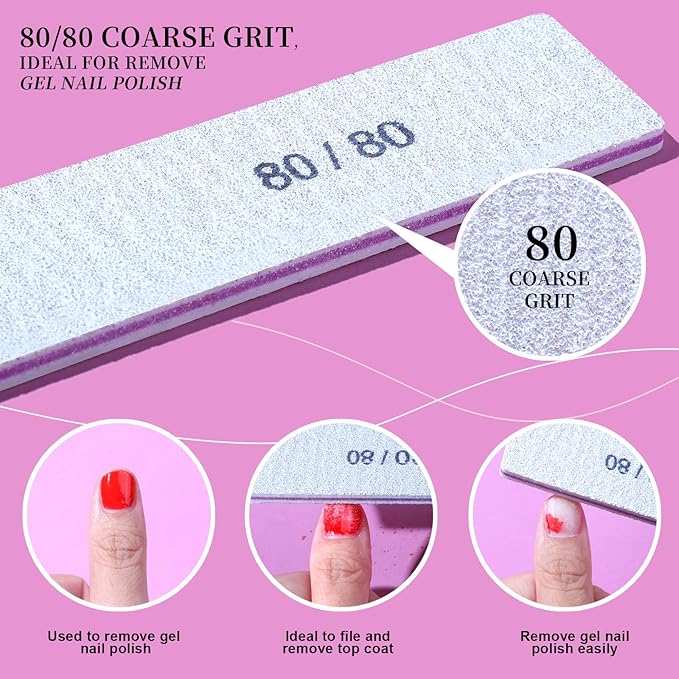 Fandamei nail file, 24pcs 80/80