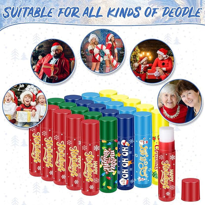 50 Pcs Christmas Lip Balm Bulk Stocking
