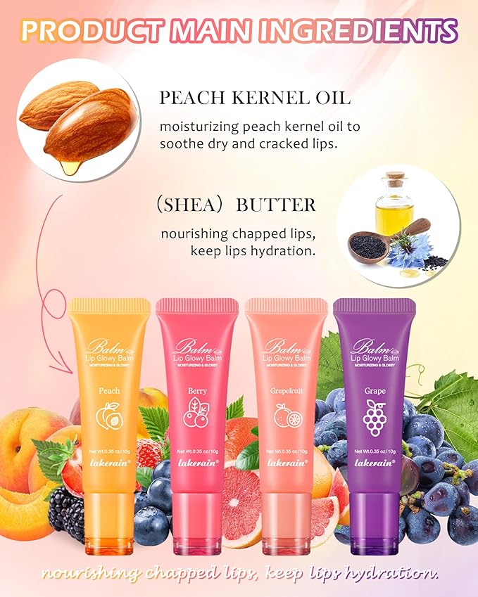 Moisturizer Lip Glowy Balm, Hydrating & Women-4#Grape