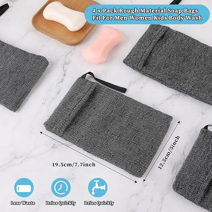 4pcs Soap Saver Bag,Soap Pouch,Soap Bags