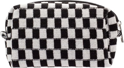 Pazimiik checkered makeup bag for