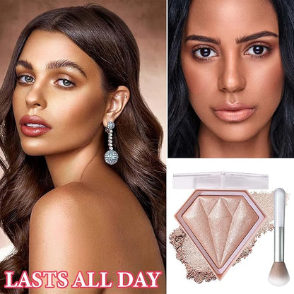 Face Glitter Blush Shimmer Waterproof Highlighter Blusher Powder,Facial