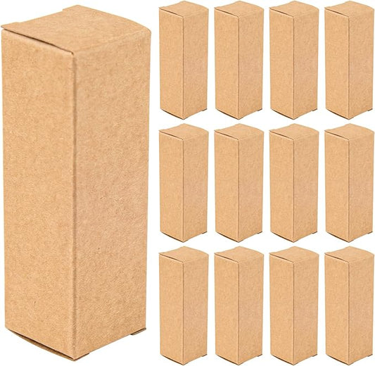 Framendino, 50 Pack Kraft Paper Lipstick Boxes Lip Gloss Boxes Rectangle Lipstick Bottle Boxes Reusable Lip Balm Packaging Cases Essential Oil Wrapping Box for DIY Lip Gloss Gift Packaging