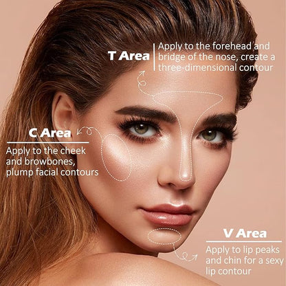 Erinde White Purple Shimmer Glitter Highlighter Highlight Makeup