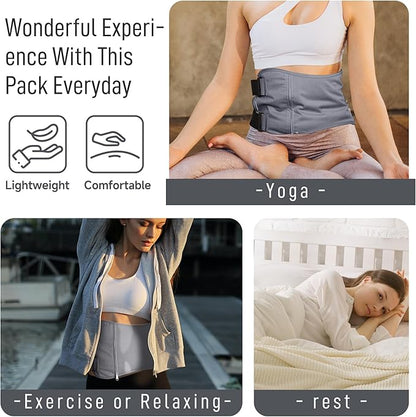 Langsprit Organic Cotton Castor Oil Pack Wrap - Reusable Castor Oil Pads Pack Compress for Liver & Stomach Detox - Body Kit Charcoal Grey