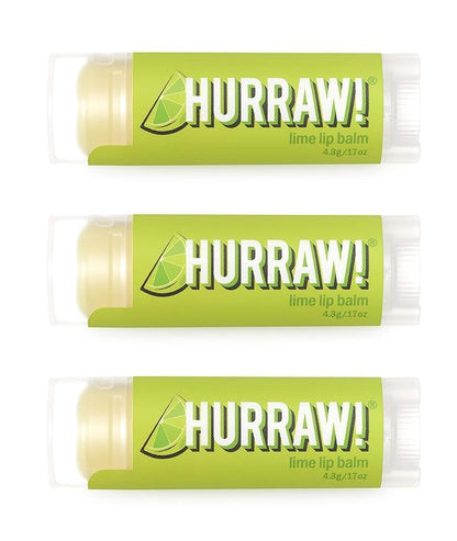 Hurraw! Lime Lip Balm, 3 Pack: Palm