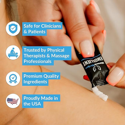 7ml Massage Emollient Single Use Packet, Unscented, Emollient for IASTM and Massage, Soft Tissue Mobilization for Massage Therapy, 36 Count