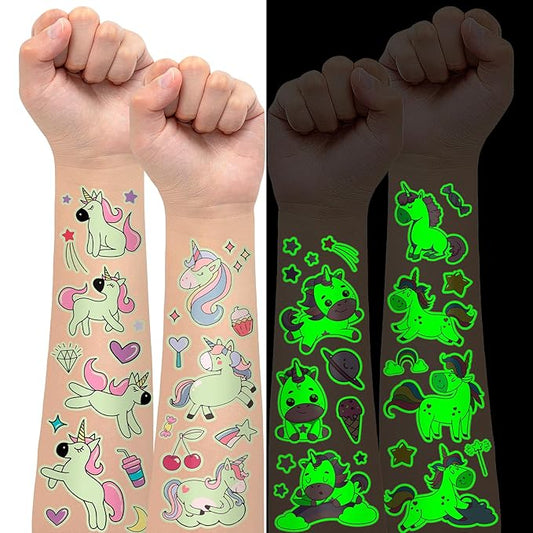 140+ Styles Luminous Kids Tattoos, Temporary Tattoo Stickers Games (Unicorns)