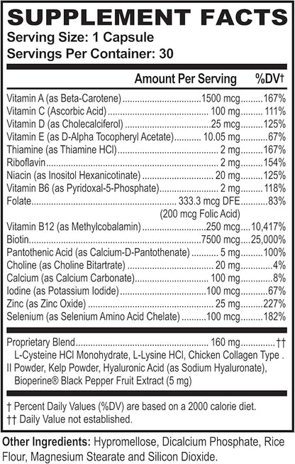Hair Skin Nails - Biotin Vitamins for Hair, Skin & Nails - Biotin & Collagen Supplement for Women & Men