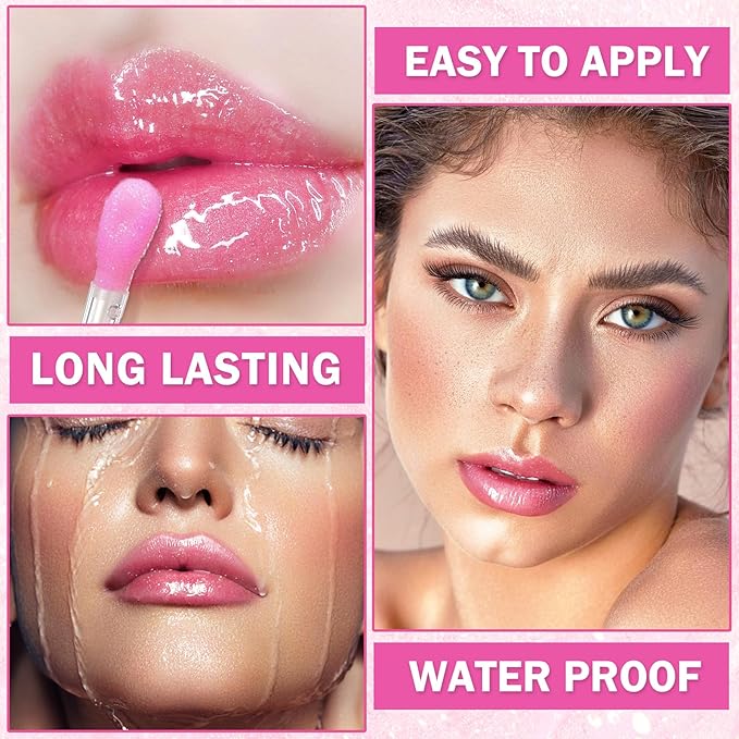 CAHIUYOA Magic Color Changing Lip Oil Tinted Lip Glow Oil Color Changing Lip Gloss Long Lasting Nourishing Lip Balm Care Shimmer Glossy Non-sticky Lip Tint Oil