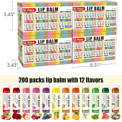 AZEN 200 Pack Lip Balm, Natural