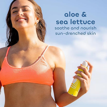 Seaweed Bath Co. Sheer Mineral Sensitive SPF 50 Broad Spectrum Sunscreen Spray, 6 Ounce, Fragrance Free, Sustainably Harvested Seaweed, Sea Lettuce, Aloe