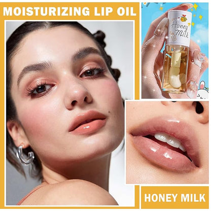 2PCS Honey Lip Oil Crystal Jelly Lip Gloss Gloss