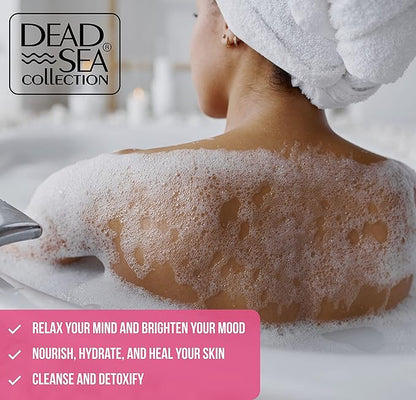 Dead Sea Collection Bubble Bath with Cherry Blossom for Women and Men – Cherry Seeds Oil and Dead Sea Salt - Nourishing and Moisturizing Skin - Pack of 2 (67.6 fl.oz)