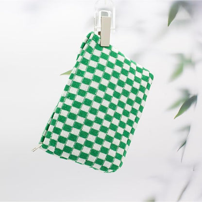 Pazimiik knitted checkered makeup bag