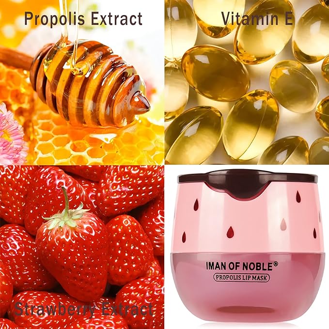 Strawberry Sleeping Lip Mask,Bee Lip Balm Wrinkle
