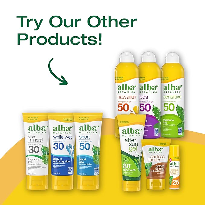 Alba Botanica Sunscreen Spray for Face and Body, Broad Spectrum SPF 30 Sunscreen, Hawaiian Coconut, Water Resistant and Biodegradable, 5 fl. oz. Bottle