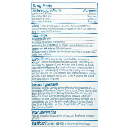 Alba Botanica Sunscreen for Face and Body, While Wet Sunscreen Lotion, Broad Spectrum SPF 30, Water Resistant Sunscreen for Wet and Dry Skin, 3 fl. oz. Bottle