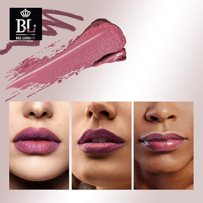 BL Color Matched Lip Liner & Lipstick Set (Pink) - Full-Coverage Argan Long Lasting Lipstick and Lip Liner Set With Natural Oils for Nourishment, Hydration, & Protection - Chemical-Free