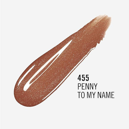 Rimmel London Stay Glossy, 455 Penny To My Name, Lip Gloss, Non-Sticky, Cruelty-Free, Color and Shine, Up To 6-Hour Wear, Precise Applicator, 0.18oz