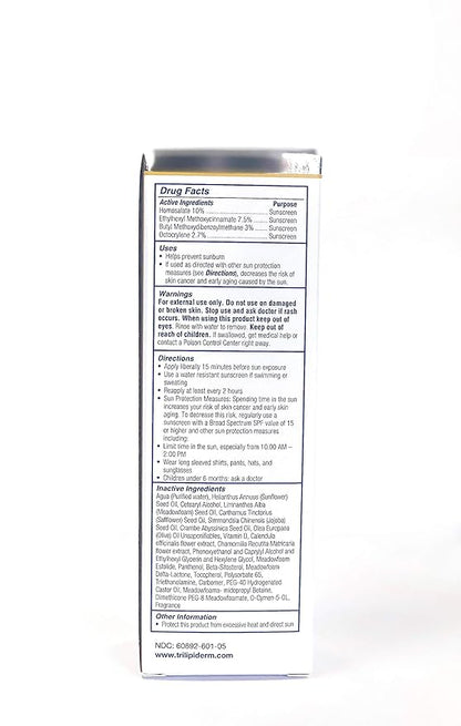 Trilipiderm All-Body Moisture Retention Crème Broad Spectrum SPF 30 with Vitamin D – 2-PACK of Travel-Size 3 Ounce Tubes – Plant-Based All-Day Hydration, Sunscreen for Body and Face