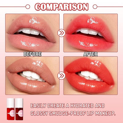 2 Colors Lip Tint Stain Set,Lip Stain Long Long