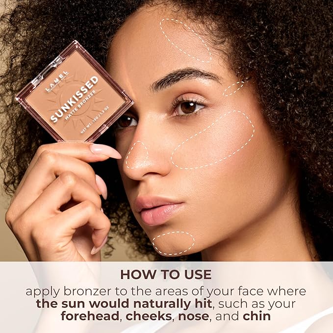 LAMEL Sunkissed Matte Bronzer Face Powder - Non-Shimmer, 0.35oz