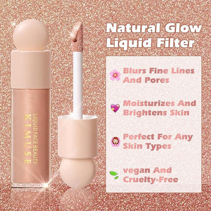KIMUSE Natural Glow Liquid Filter, Weightless Liquid Highlighter & Cruelty-Free