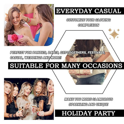 Body Shimmer Oil,Shine Glitter Body Luminizer Glow,Long Lasting