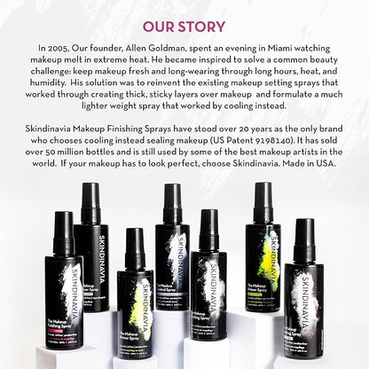 Skindinavia The Makeup Finishing Spray, Oil Control Makeup Setting Spray, All-Day Wear, Long-Lasting Up to 16+ Hours, Heat-Resistant & Waterproof, Fine Mist, 4.0 Oz
