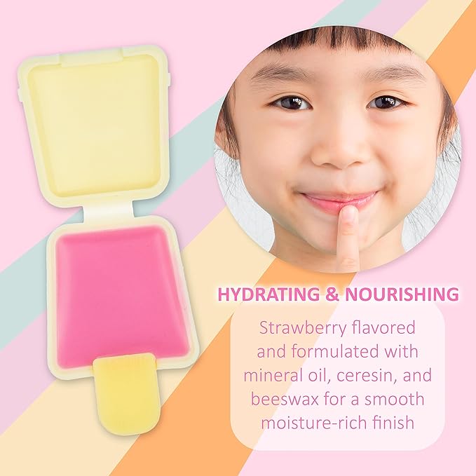 Expressions 12pc Pucker Pop Novelty Lip Gloss Set - Girls Cosmetics Mini Popsicle Lip Gloss Collection, Lip Gloss for Kids, Safe, Non Toxic Kids Makeup Set