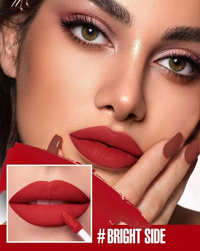 Bright Red Lipstick Matte, Ruby Red Liquid Lipstick Bright