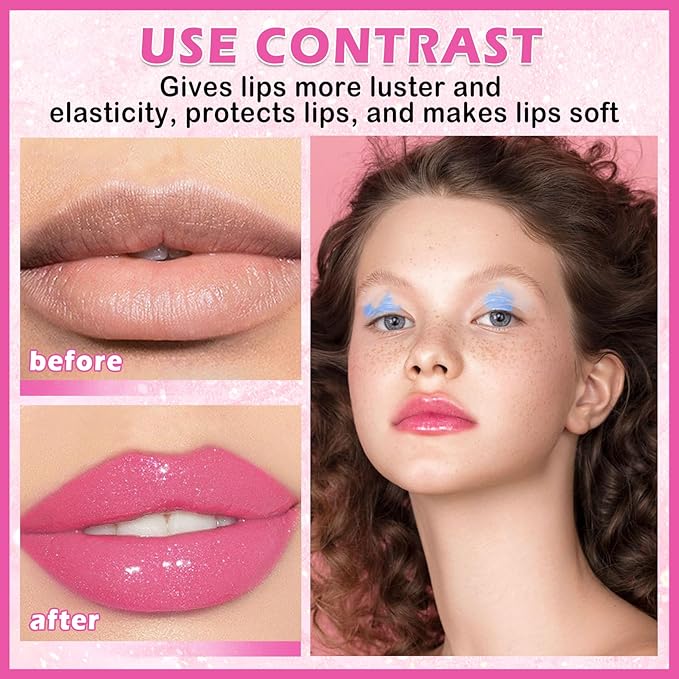 CAHIUYOA Magic Color Changing Lip Oil Tinted Lip Glow Oil Color Changing Lip Gloss Long Lasting Nourishing Lip Balm Care Shimmer Glossy Non-sticky Lip Tint Oil